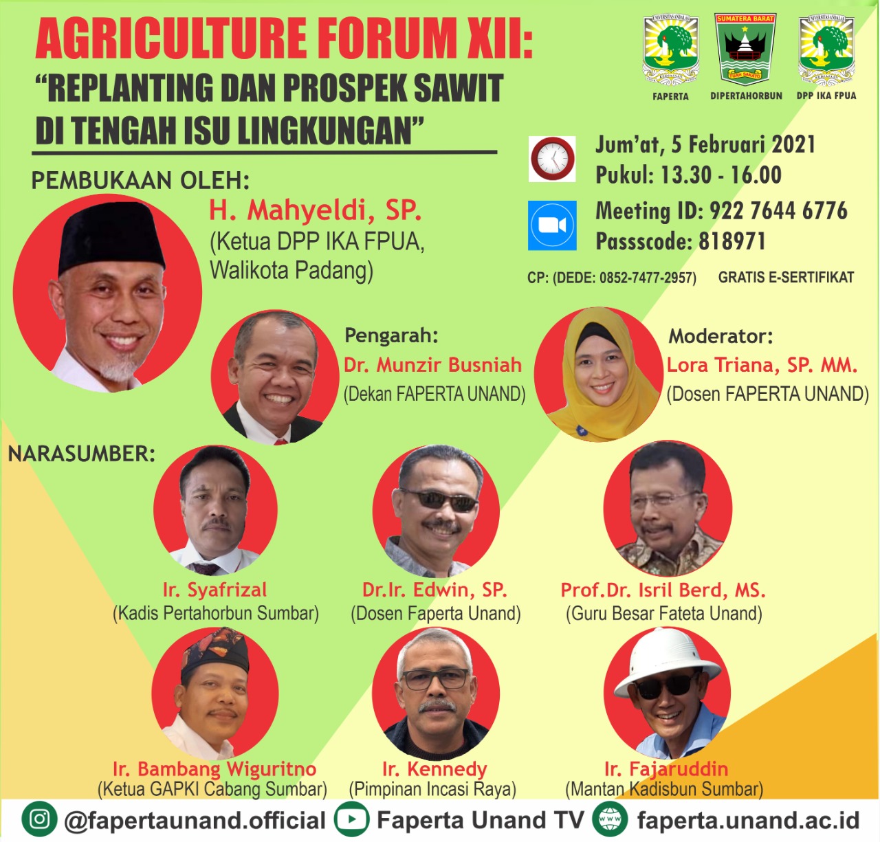 Pamflet Peserta Webinar Agriculture Forum Seri Xiii Fakultas Pertanian